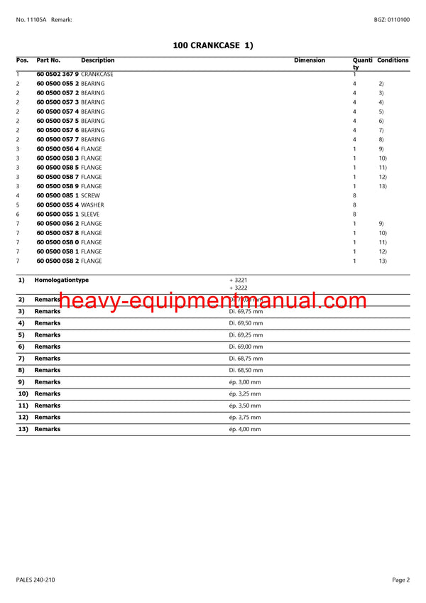 CLAAS PALES 240-210 TRACTOR PARTS CATALOG MANUAL SN CT42D3000 - CT42D5999