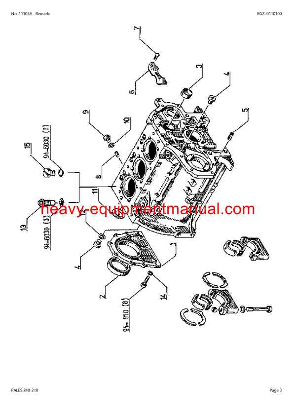 CLAAS PALES 240-210 TRACTOR PARTS CATALOG MANUAL SN CT42D3000 - CT42D5999