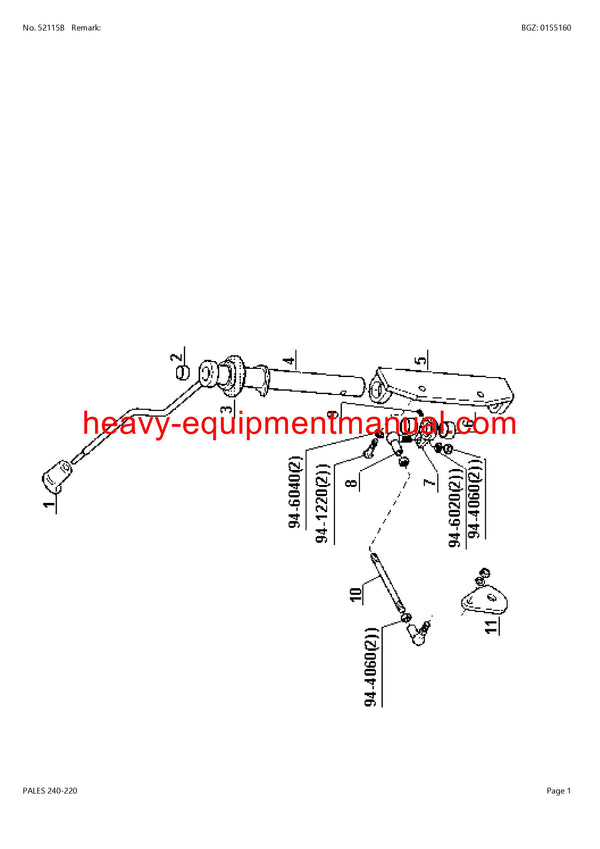 CLAAS PALES 240-220 TRACTOR PARTS CATALOG MANUAL SN CT22D6000 - CT22D9999