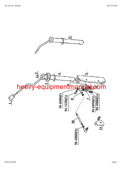CLAAS PALES 240-220 TRACTOR PARTS CATALOG MANUAL SN CT21D6000 - CT21D9999