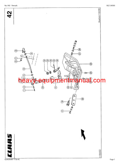 PDF Claas 1150 RC Quadrant Baler Part Manual