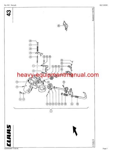 PDF Claas 1150 RC Quadrant Baler Part Manual