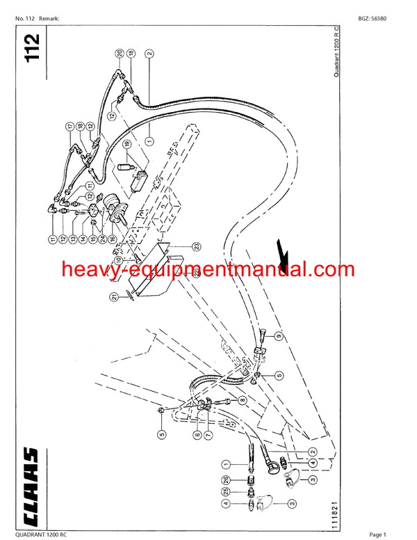 CLAAS QUADRANT 1200 RC BALER PARTS CATALOG MANUAL SN 04000011 - 04099999