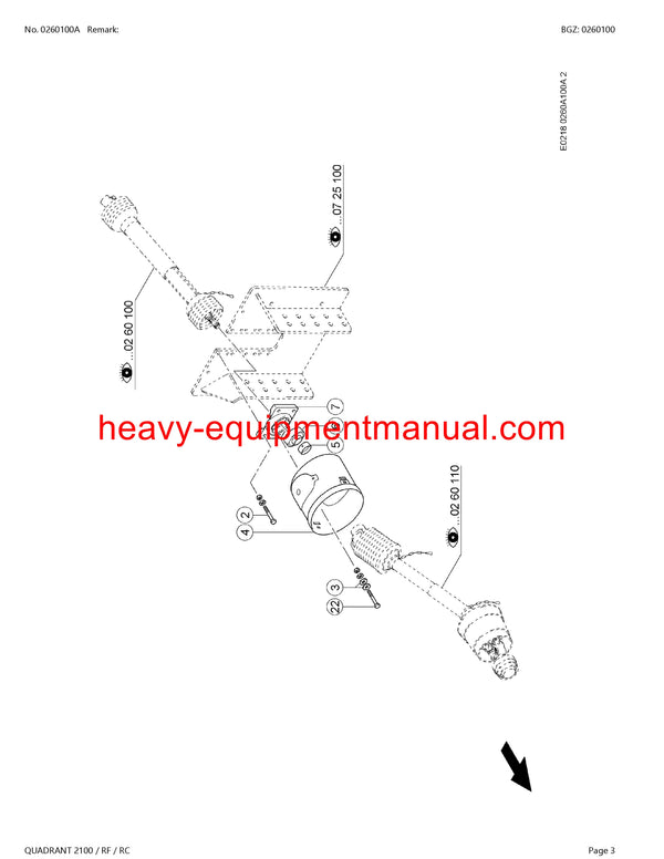 CLAAS QUADRANT 2100 RF/RC BALER PARTS CATALOG MANUAL SN 74100011 - 74199999