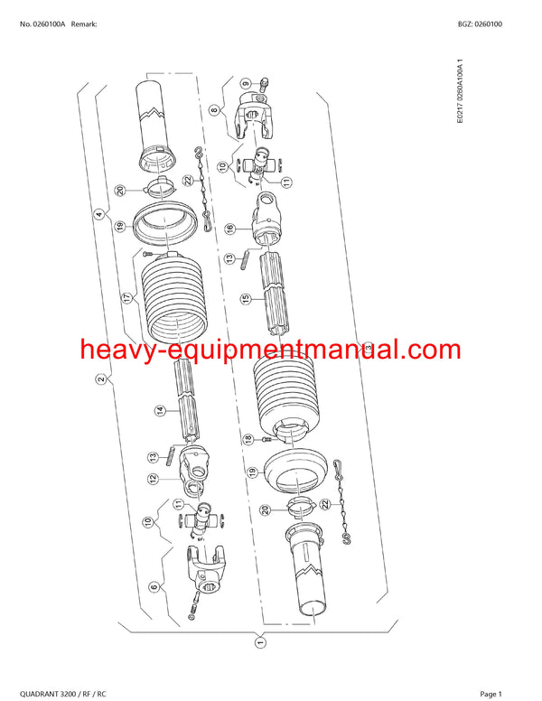 CLAAS QUADRANT 3200/RF/RC BALERS PARTS CATALOG MANUAL SN 74400011-74499999