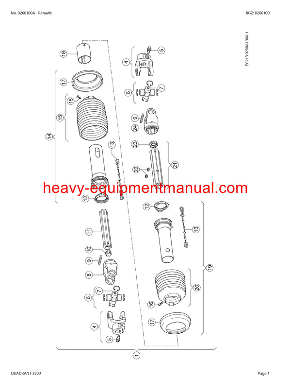 CLAAS QUADRANT 3300 BALER PARTS CATALOG MANUAL SN 75700011-75799999