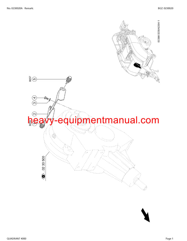 CLAAS QUADRANT 4000 BALERS PARTS CATALOG MANUAL SN 73700746 - 73799999