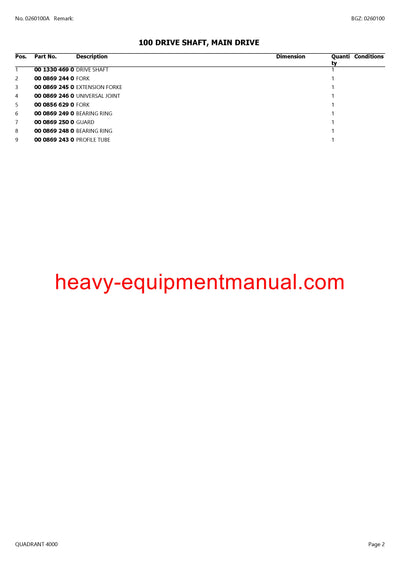 PDF Claas 4000 Quadrant Baler Part Manual
