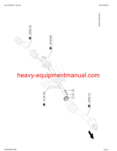 CLAAS QUADRANT 4200 BALERS PARTS CATALOG MANUAL SN J3000011 - J3099999