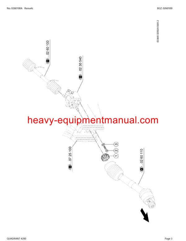 CLAAS QUADRANT 4200 BALERS PARTS CATALOG MANUAL SN J3000011 - J3099999