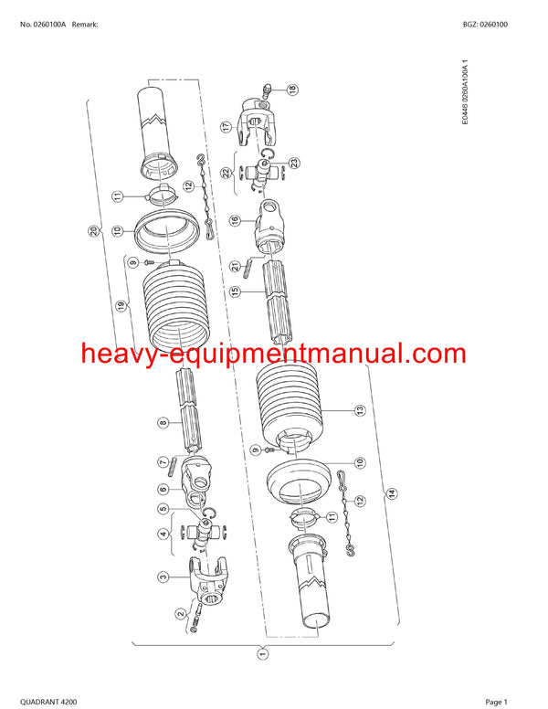 CLAAS QUADRANT 4200 BALERS PARTS CATALOG MANUAL SN J3000011 - J3099999