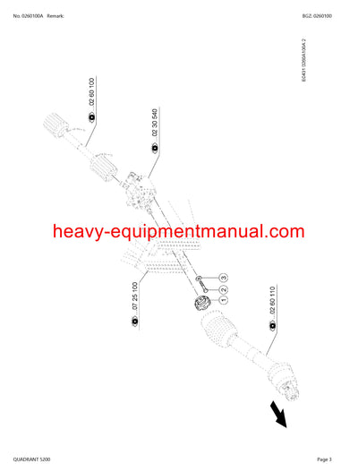 CLAAS QUADRANT 5200 BALERS PARTS CATALOG MANUAL SN J3100011-J3199999