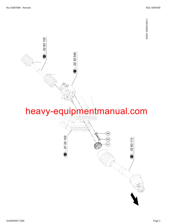 CLAAS QUADRANT 5200 BALERS PARTS CATALOG MANUAL SN J3100011-J3199999