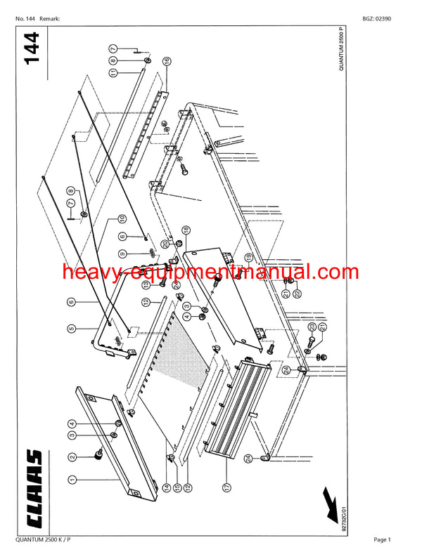 PDF Claas 2500 K/P Quantum Self Loading Wagon Parts Manual