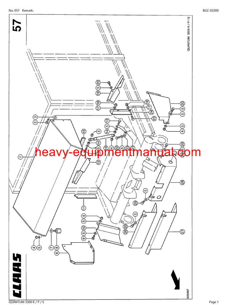 PDF Claas 3500 K/P/S Quantum Self Loading Wagon Parts Manual