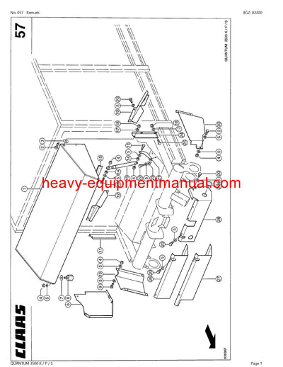 CLAAS QUANTUM 3500 K/P/S SELF LOADING WAGON PARTS CATALOG MANUAL SN 69901001-69999999