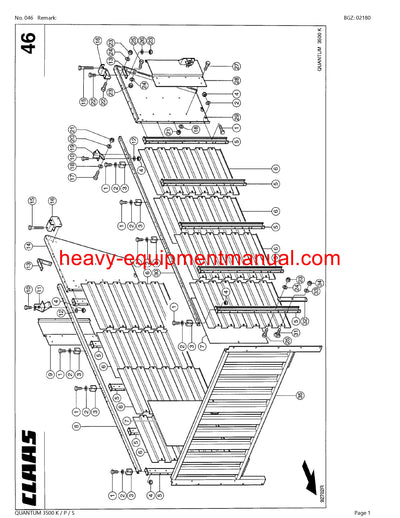 CLAAS QUANTUM 3500 K/P/S SELF LOADING WAGON PARTS CATALOG MANUAL SN 61101001-61199999