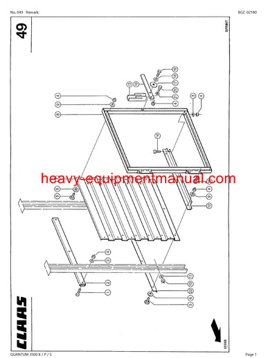 CLAAS QUANTUM 3500 K/P/S SELF LOADING WAGON PARTS CATALOG MANUAL SN 69901001-69999999