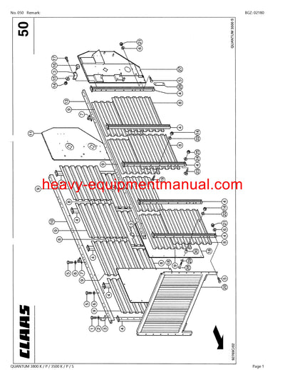 CLAAS QUANTUM 3800 K/P/3500 K P S SELF LOADING WAGON PARTS CATALOG MANUAL SN 61301001-61399999