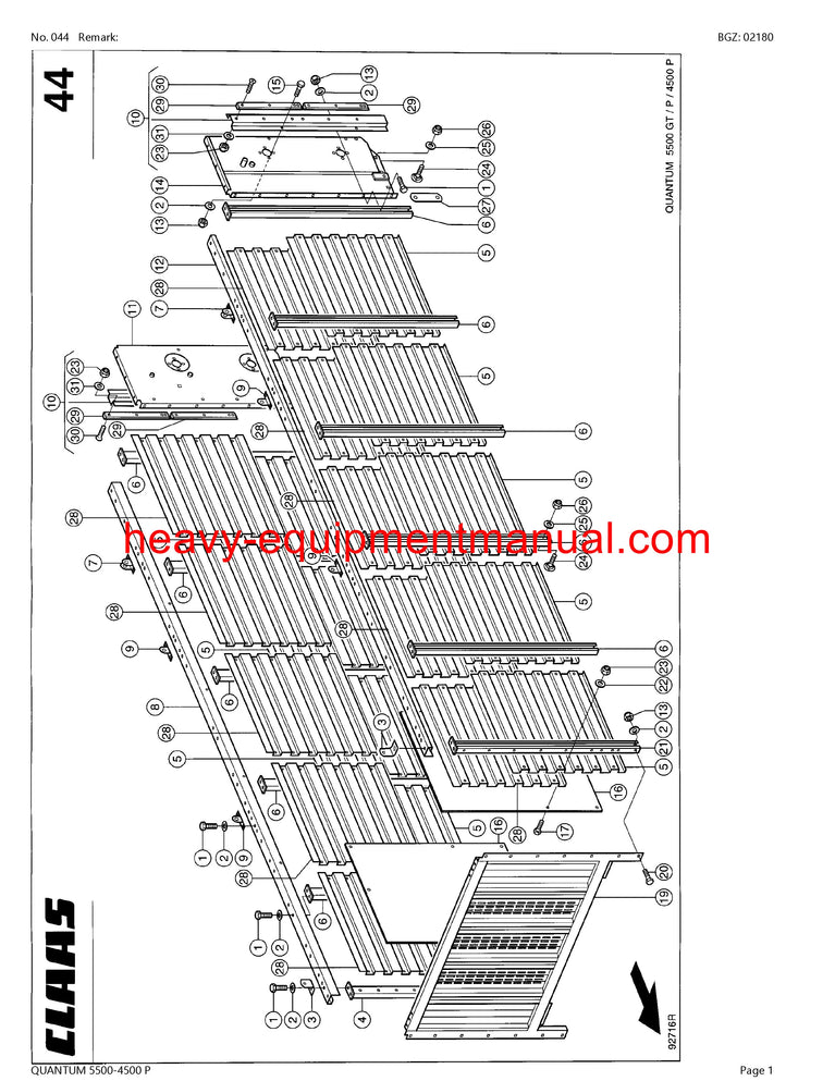 PDF Claas 5500 - 4500 S Quantum Self Loading Wagon Parts Manual