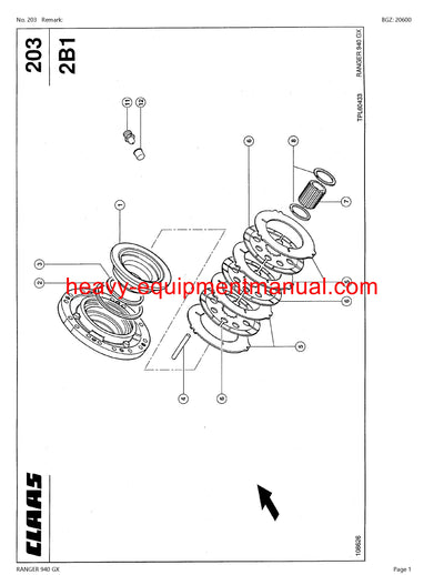 CLAAS RANGER 940 GX TELEHANDLER PARTS CATALOG MANUAL SN 50800011-50800094