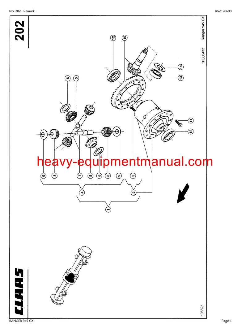 PDF Claas 945 GX Ranger Telehandler Parts Manual PDF Claas 945 GX Ranger Telehandler Parts Manual
