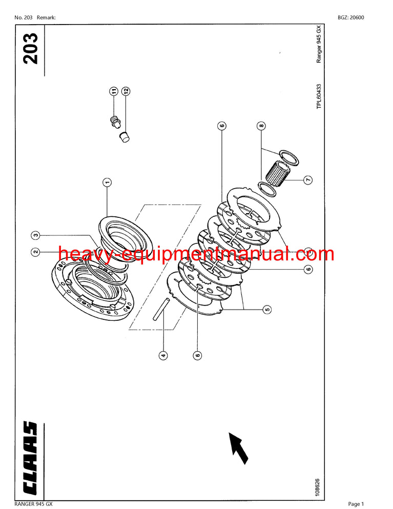 PDF Claas 945 GX Ranger Telehandler Parts Manual