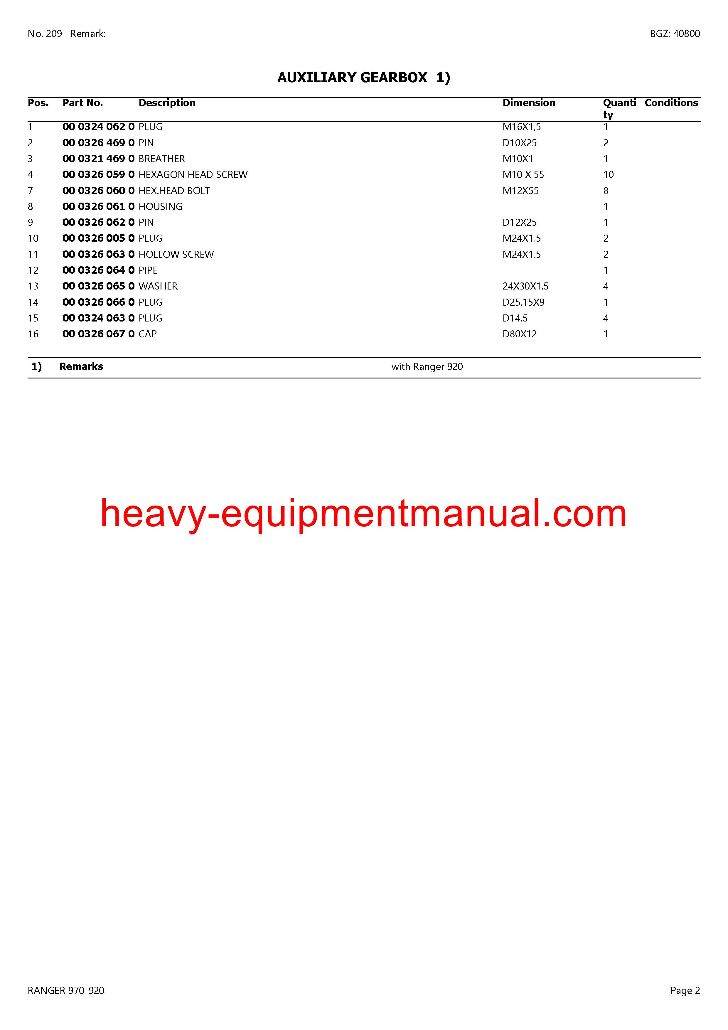 PDF Claas 970 - 920 Ranger Telehandler Parts Ma... – Heavy Equipment Manual