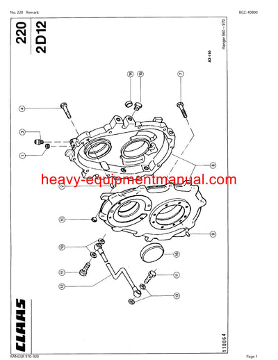 PDF Claas 970 - 920 Ranger Telehandler Parts Manual