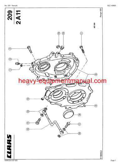 CLAAS RANGER 970-920 TELEHANDLER PARTS CATALOG MANUAL SN 51600011-51600386