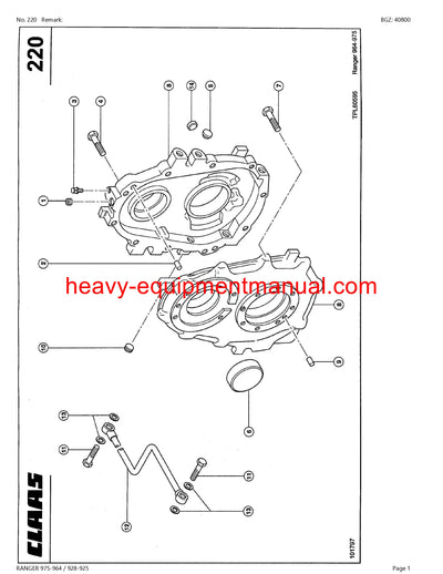 PDF Claas 975 - 964, 928 - 925 Ranger Telehandler Parts Manual