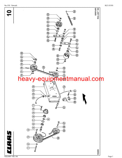 PDF Claas 160 / 66 Rollant Baler Parts Manual