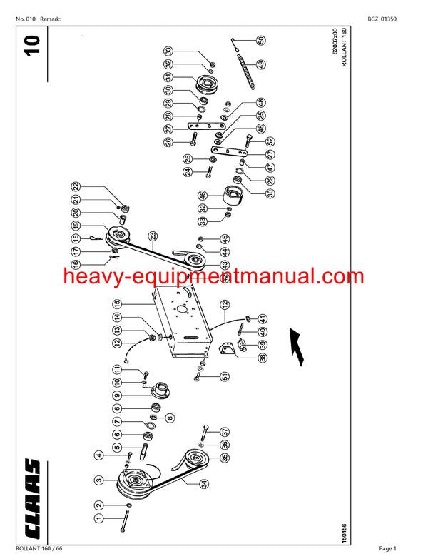 PDF Claas 160 / 66 Rollant Baler Parts Manual