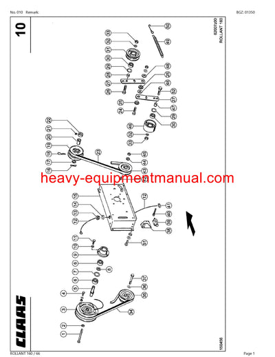 CLAAS ROLLANT 160 / 66 BALER PARTS CATALOG MANUAL SN 00800001-00899999