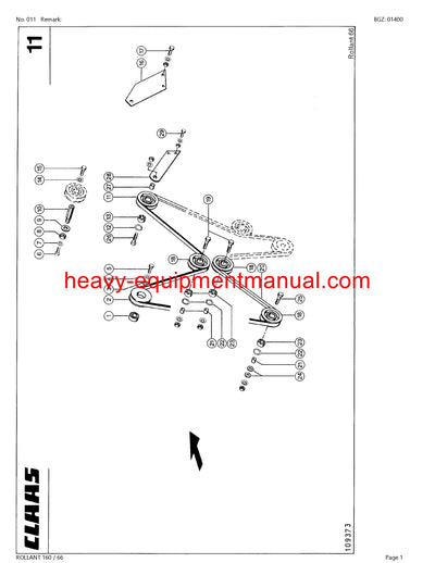 PDF Claas 160 / 66 Rollant Baler Parts Manual