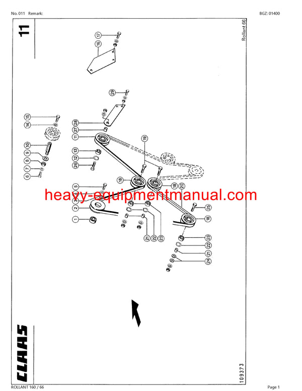 CLAAS ROLLANT 160 / 66 BALER PARTS CATALOG MANU... Heavy Equipment Manual