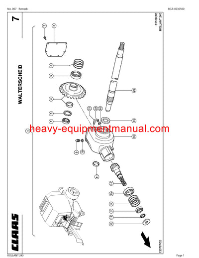 PDF Claas 240 Rollant Baler Parts Manual