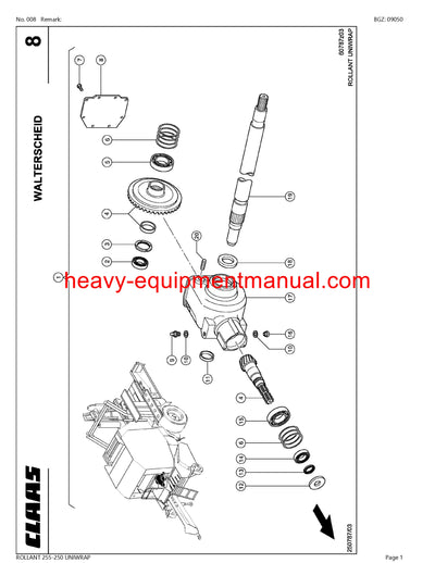 PDF Claas 255 - 250 Rollant Uniwrap Baler Parts Manual
