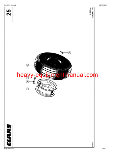 PDF Claas 260 Rollant Baler Parts Manual