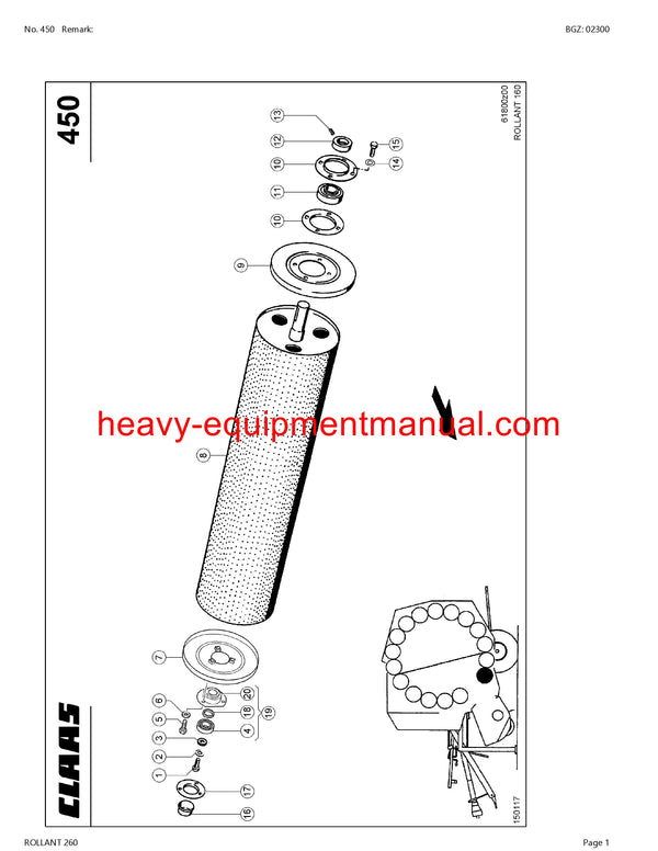 PDF Claas 260 Rollant Baler Parts Manual