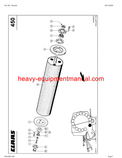 CLAAS ROLLANT 260 BALER PARTS CATALOG MANUAL SN 76500011-76599999