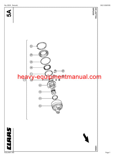 CLAAS ROLLANT 340 BALER PARTS CATALOG MANUAL SN 76000011-76099999