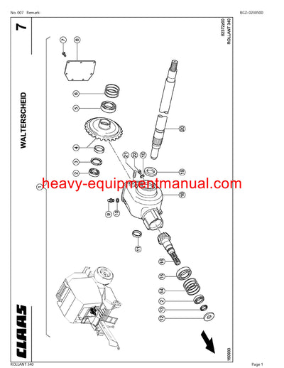 PDF Claas 340 Rollant Baler Parts Manual