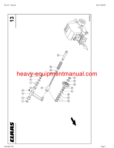 PDF Claas 340 Rollant Baler Parts Manual