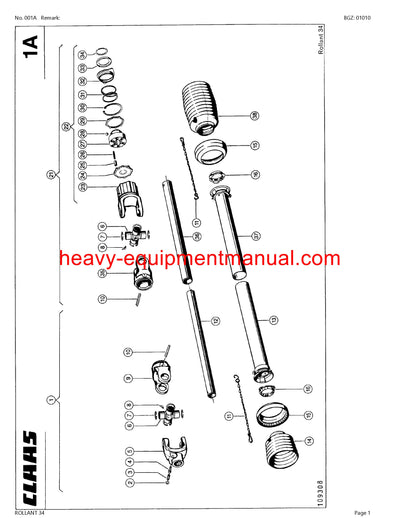 PDF Claas 34 Rollant Baler Parts Manual