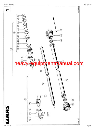 CLAAS ROLLANT 34 BALER PARTS CATALOG MANUAL SN 00500001-00599999