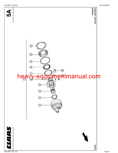CLAAS ROLLANT 350 RC BALER PARTS CATALOG MANUAL SN 76200011-76299999
