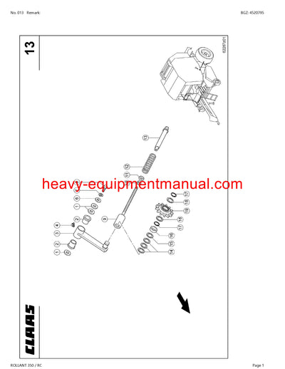PDF Claas 350 RC Rollant Baler Parts Manual