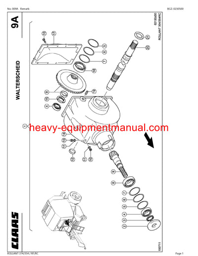 PDF Claas 374/ 354 RF/RC Rollant Baler Parts Manual