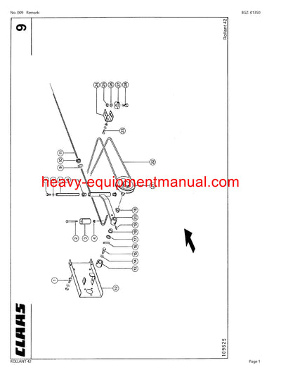 CLAAS ROLLANT 42 BALER PARTS CATALOG MANUAL SN 00900001-00901399